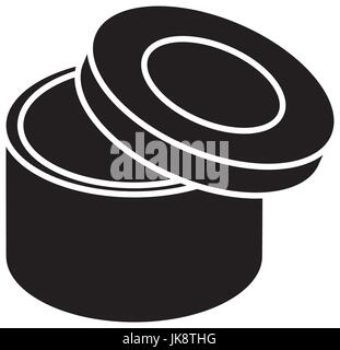 carton box in circle shape icon over white background vector ...