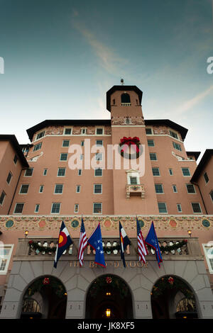 USA, Colorado, Colorado Springs, Broadmoor Hotel, exterior, dusk Stock Photo