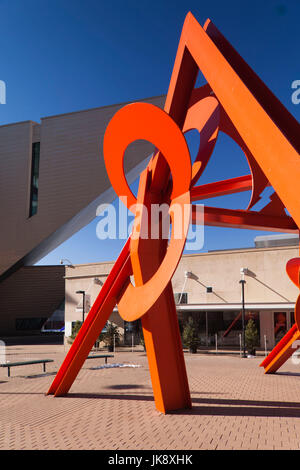 USA, Colorado, Denver, Lao Tzu, sculpture by Mark di Suvero, outside the Denver Public Library in Acoma Plaza Stock Photo