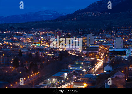 Canada, British Columbia, Kamloops, elevated town view with Overlander ...