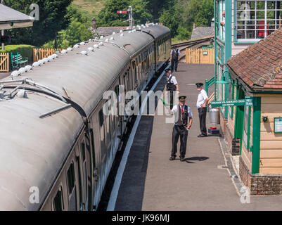 Corfe Castle railway station Stock Photo