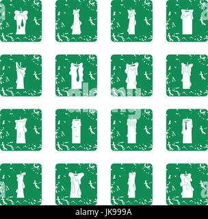 Candle forms icons set grunge Stock Vector