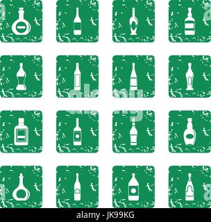 Bottle forms icons set grunge Stock Vector