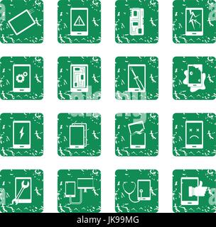 Device repair symbols icons set grunge Stock Vector