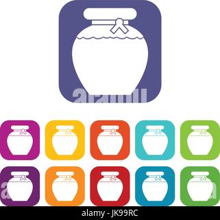 Honey icons set Stock Vector
