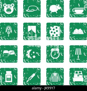 Sleep icons set grunge Stock Vector
