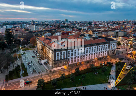 University of Porto building seen from bell tower of Clerigos Church in Porto, second largest city in Portugal Stock Photo