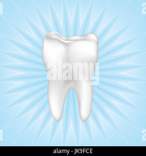 Tooth isolated. Teeth white sign. Dental medical illustration. Stock Photo