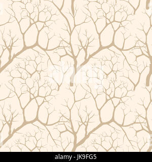 Nature seamless pattern. Forest tiled background. Trees and birds wildlife vector illustration. Floral black and white wallpaper Stock Photo