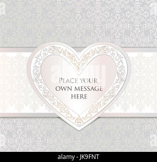 Valentine's day greeting card with love hearts pattern. Romantic date card with hearts rain background. Stock Photo