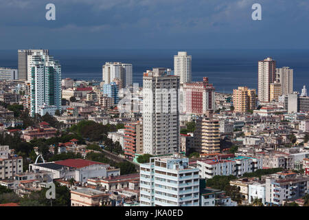 Cuba, Havana, Vedado, elevated view of the Vedado area Stock Photo