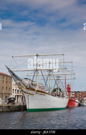 France, Nord-Pas de Calais Region, Nord Department, French Flanders Area, Dunkerque, sailing ship Duchesse Anne by the Musee portuaire, port museum Stock Photo