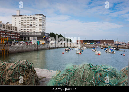 France, Nord-Pas de Calais Region, Pas de Calais Department, Calais, port view Stock Photo