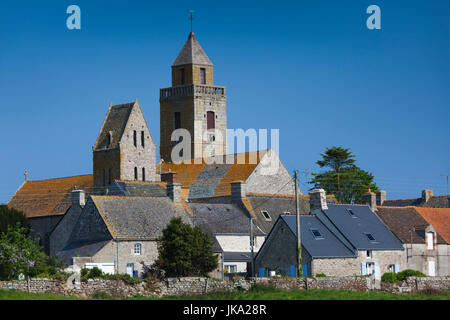 France, Normandy Region, Manche Department, Gatteville le Phare, town view Stock Photo