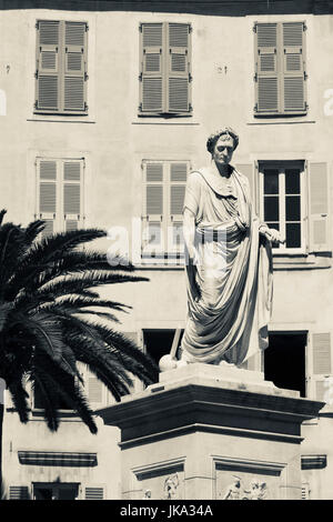 France, Corsica, Corse-du-Sud Department, Corsica West Coast Region, Ajaccio, Place Marechal Foch, statue of Napoleon Bonaparte Stock Photo
