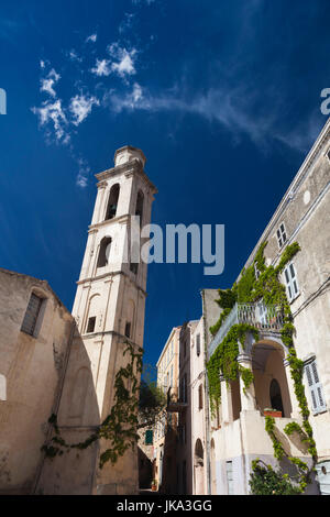 France, Corsica, Haute-Corse Department, La Balagne Region, Montemaggiore, town church Stock Photo