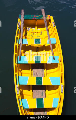 Dominica, Portsmouth, Indian River, wooden boat, elevated view Stock Photo
