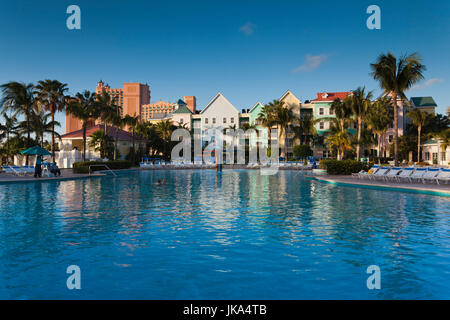 Bahamas, New Providence Island, Nassau, Paradise Island, Atlantis Hotel and Casino, swimming pool Stock Photo