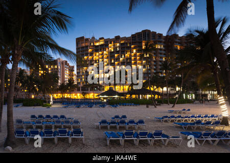 Bahamas, New Providence Island, Nassau, Cable Beach, Wyndham Nassau Resort, dusk Stock Photo