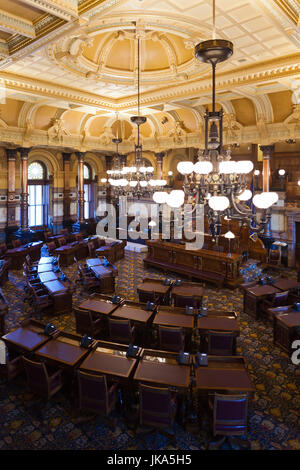 USA, Kansas, Topeka, Kansas State Capital, State Senate Chamber Stock Photo