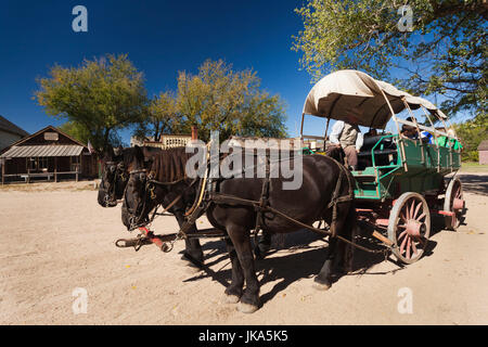 USA, Kansas, Wichita, Old Cowtown Museum, village from 1865-1880, wagon ride Stock Photo