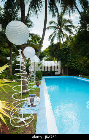 USA, Florida, Florida Keys, Key West, Hemingway House, former residence of famous American writer, swimming pool Stock Photo