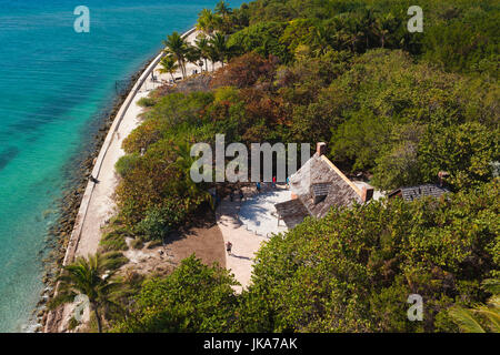 USA, Florida, Miami-area, Key Biscayne, Bill Baggs Florida State Park, elevated shore view from the Cape Florida LIghthouse Stock Photo
