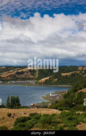 Chile, Chiloe Island, Vilupulli, island landscape Stock Photo