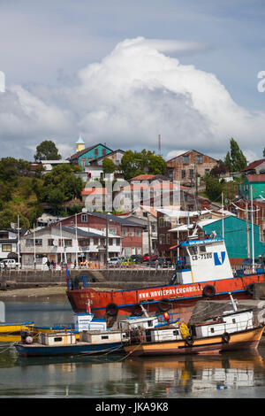 Chile, Chiloe Island, Chonchi, town port Stock Photo