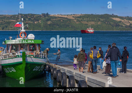 Chile, Chiloe Island, Castro, town port Stock Photo