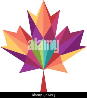 An abstract, geometric and colorful maple Leaf to illustrate the Canada culture and cuontry Stock Vector