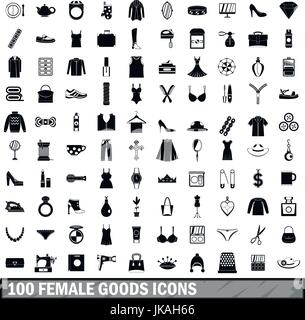 100 female goods icons set, cartoon style Stock Vector Image & Art - Alamy