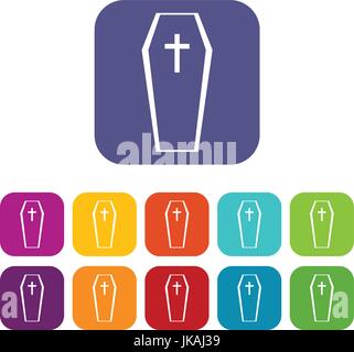 Coffin icons set Stock Vector