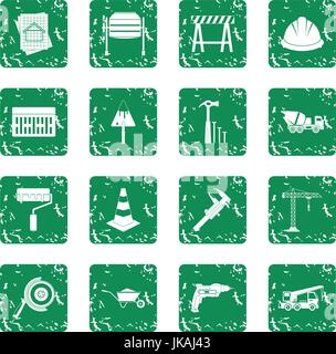 Architecture Icons set grunge Stock Vector