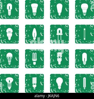 Light bulb icons set grunge Stock Vector