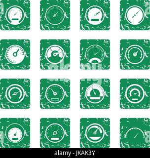 Speed measurement icons set, grunge style Stock Vector Image & Art - Alamy