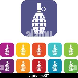 Grenade icons set Stock Vector