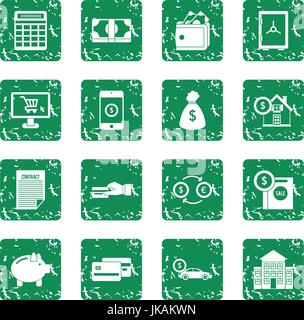 Credit icons set grunge Stock Vector