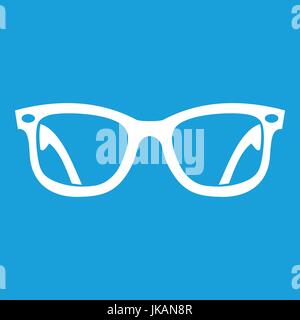 Eyeglasses icon white Stock Vector