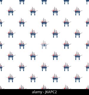 Oil platform at sea pattern Stock Vector