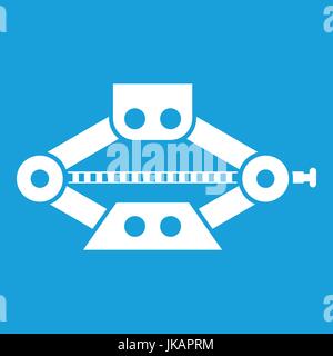 Red scissor car jack icon white Stock Vector