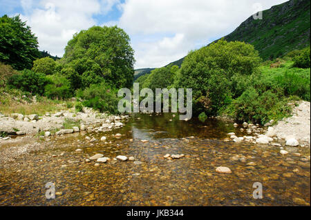 Beautiful view on the river Avonbeg in Glenmalure valley on summer day Stock Photo