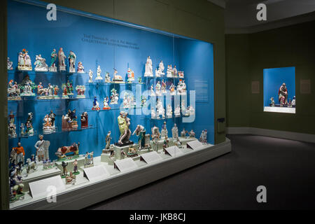 USA, Delaware, Wilmington, Winterthur Museum, decorative arts museum and former home of Henry Francis Du Pont, interior with small porcelain figures Stock Photo