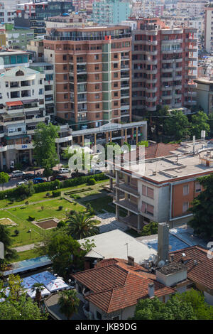 Albania, Tirana, Blloku area, formerly used by Communist party elite, elevated view of the home of Enver Hoxha, former Communist-era leader Stock Photo