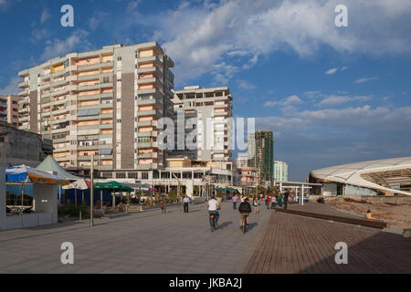 Albania, Durres, buildings along the beachfront promenade Stock Photo