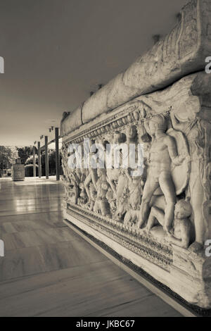 Greece, Central Macedonia Region, Thessaloniki, Archeological Museum, funeral bier with frieze of figures Stock Photo