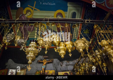 Greece, Thessaly Region, Valley of Tembi, Agia Paraskevi, underground church, interior Stock Photo