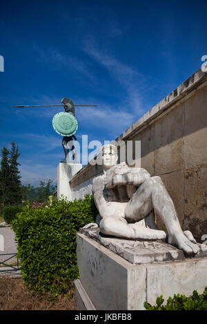 Greece, Central Greece Region, Thermopylae, statue of Spartan leader Leonidas Stock Photo