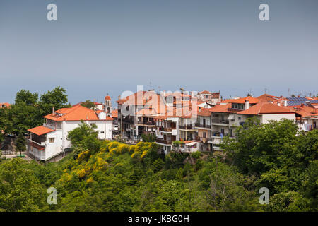 Greece, Central Macedonia Region, Litohoro, elevated town view Stock Photo