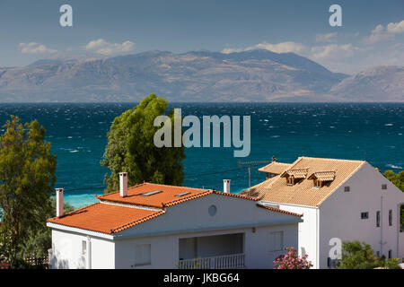 Greece, Peloponese Region, Diakofto, elevated town view Stock Photo
